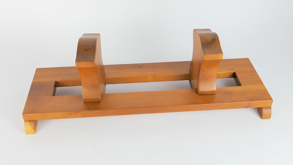 Footed Solid Cherry Shelf Sliding Ends Book Rack