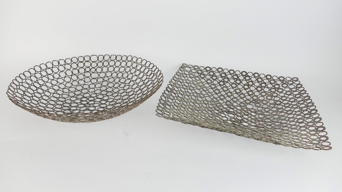 Pair of Welded Ring Centerpiece Bowls