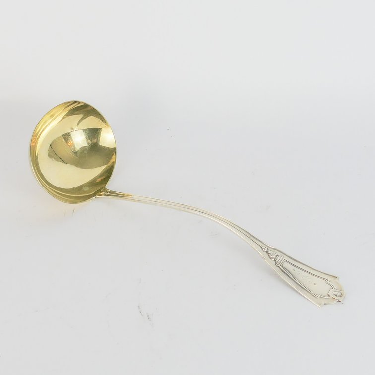 Sterling Silver Soup Ladle with Gold Wash Bowl