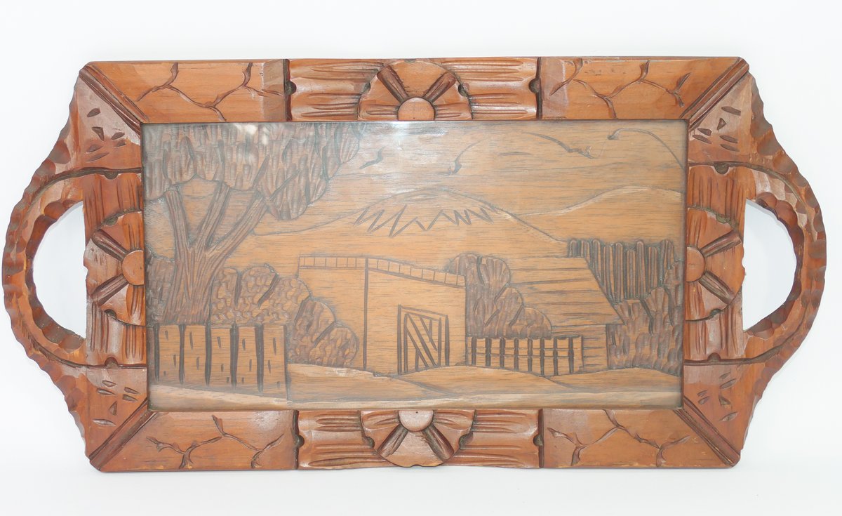 Hand Carved Mexican Folk Art Tray