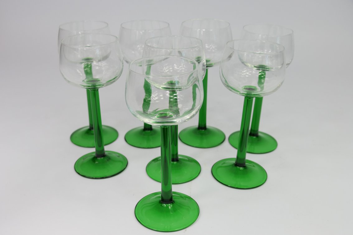 Eight French Style Wine Glasses