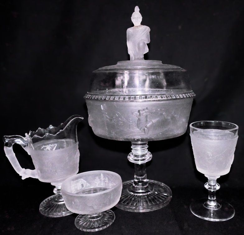 Late 19th Century Gillinder & Sons "Westward Ho" Set