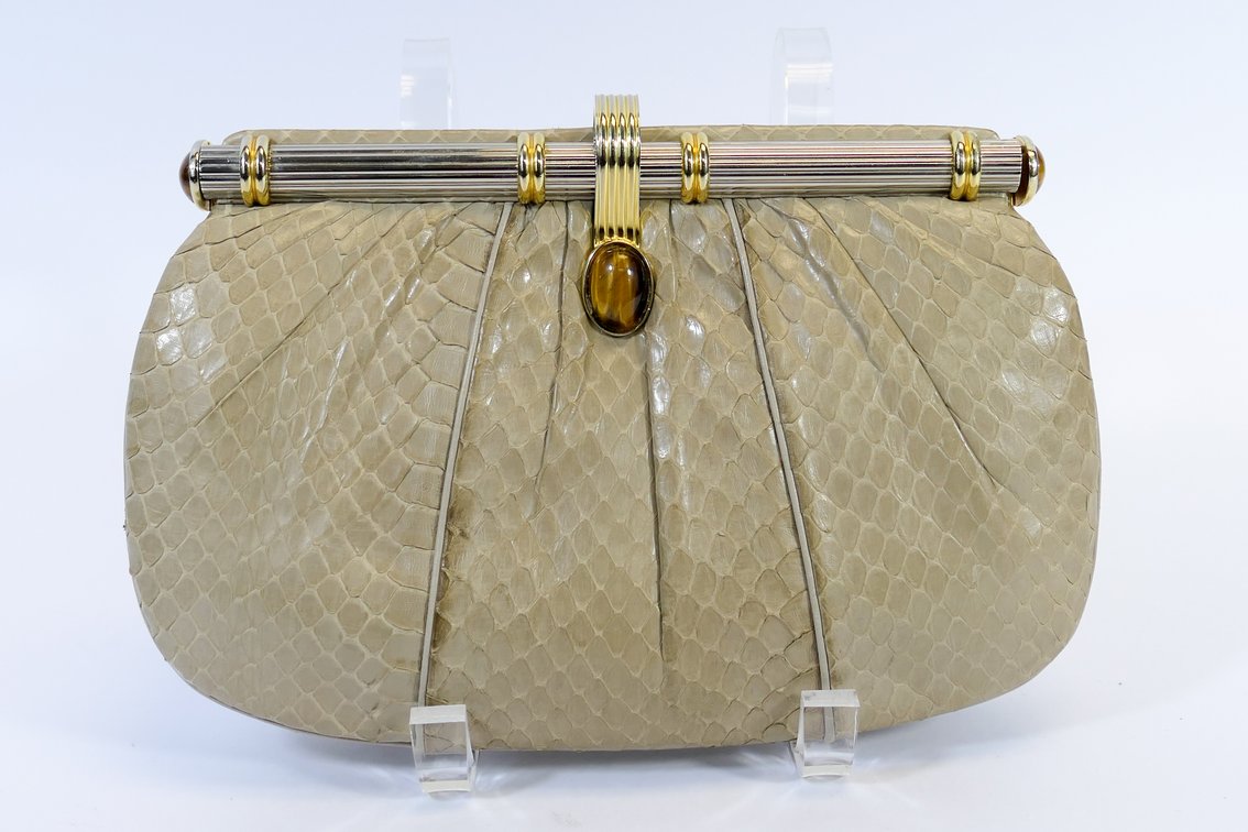 Judith Leiber Snakeskin Clutch Bag