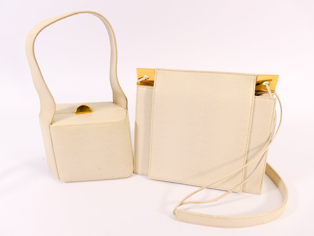 Two Rodo Cream and Gold Tone Purses
