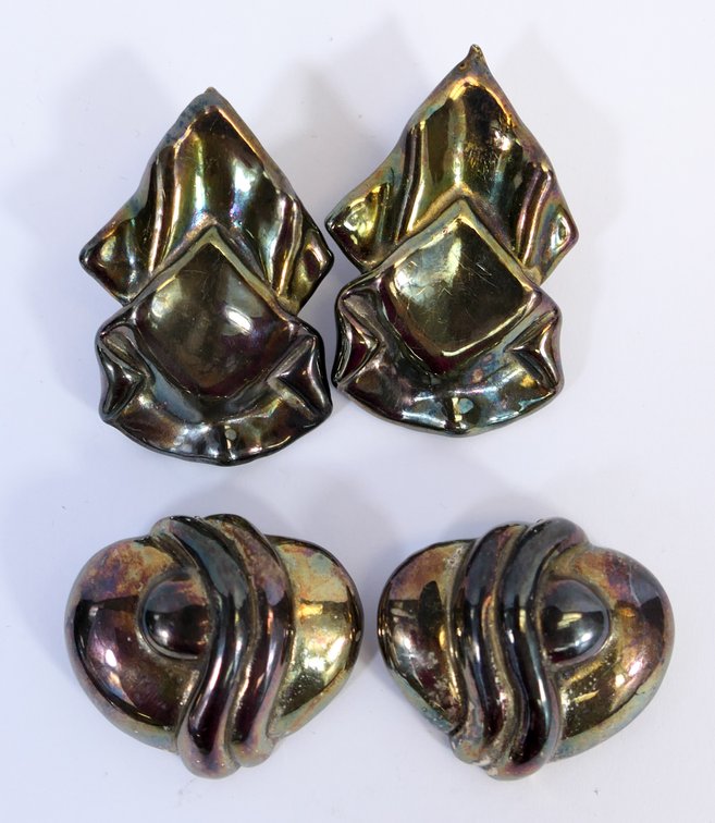 Two Sterling Silver Clip-On Earring Pairs