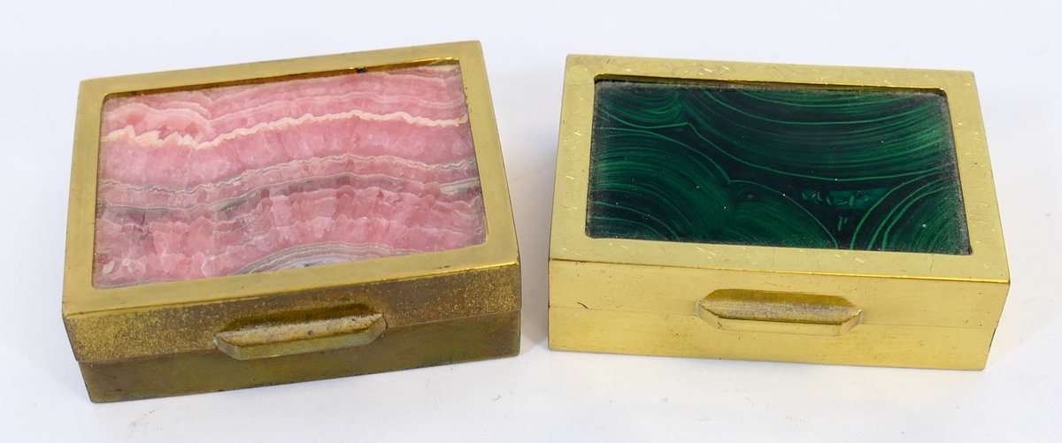 Two Stone and Brass Pill Boxes
