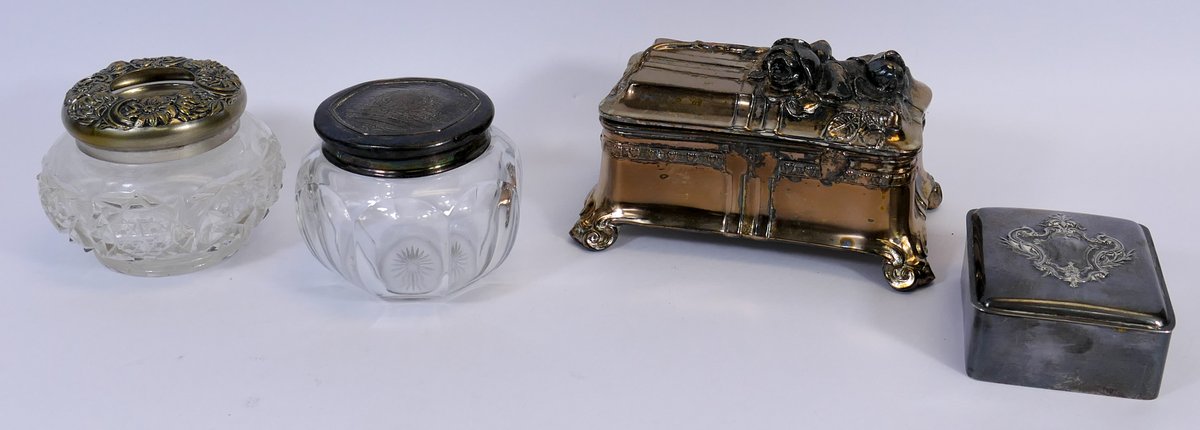 Four Silver Tone Boxes