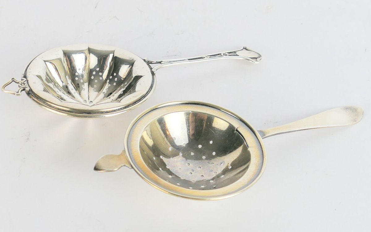 Two Sterling Silver Tea Strainers