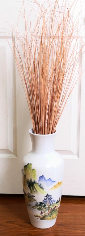 Asian Landscape Ceramic Vase