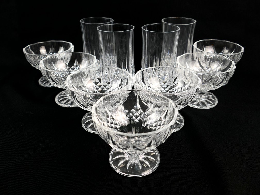 Selection of Cristal D'Arques Glasses and Sherbet Dishes
