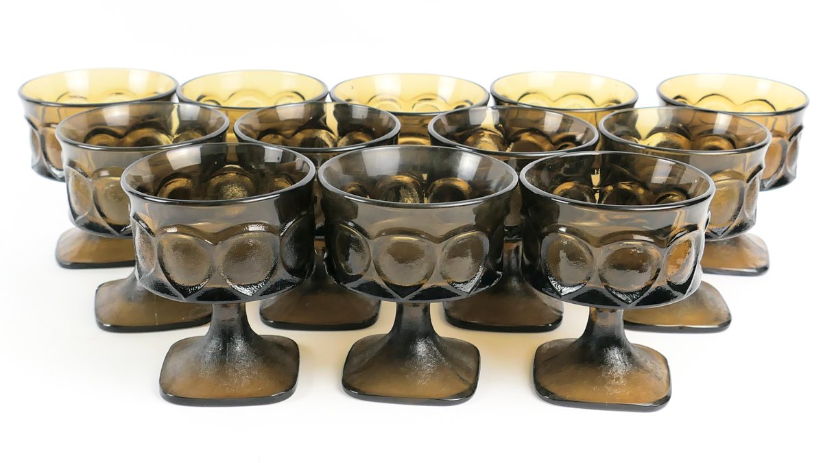 Noritake Walnut Brown Spotlight Champagne/Sherbet Glasses