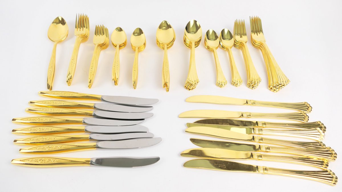 Two Sets of Rogers Gold Tone Flatware