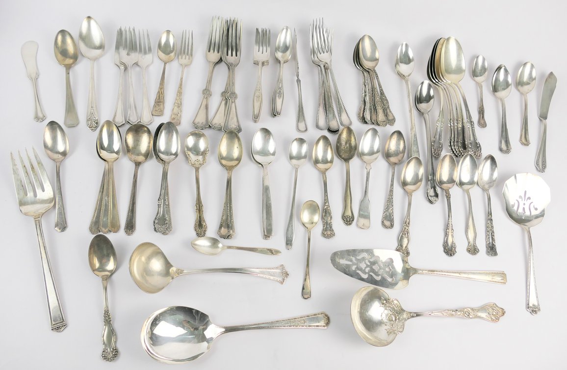 Assorted Patterns of Silver-Plated Flatware