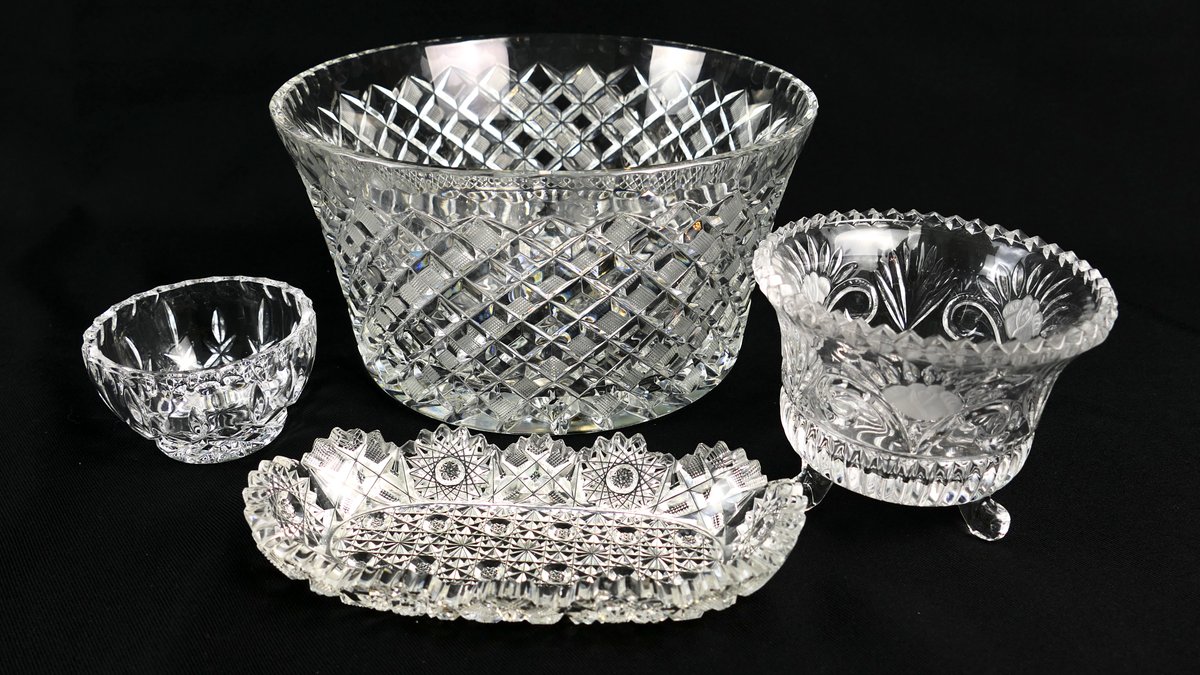 Selection of Crystal Serving Pieces