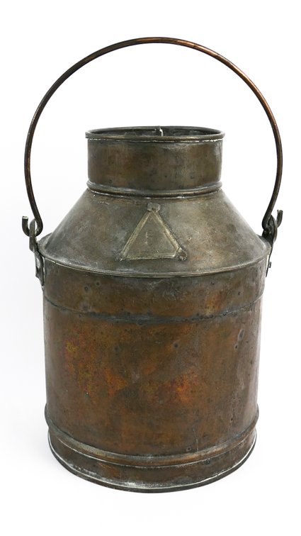 Decorative Copper Milk Can with Wire Handle
