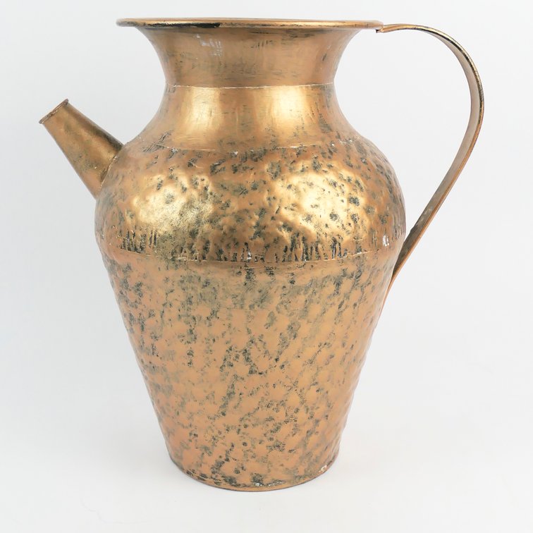 Decorative Copper Tone Wide Mouth Pitcher