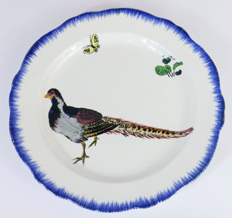 Ernest-Baptiste Leveille Pheasant with Butterfly Earthenware Plate