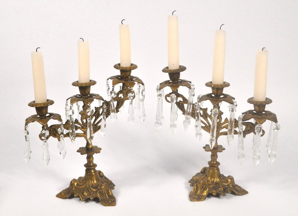 Pair of 19th Century Brass Candelabra