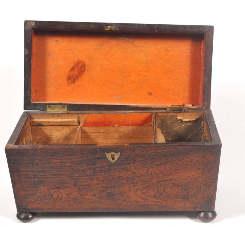 English Regency Rosewood Tea Caddy