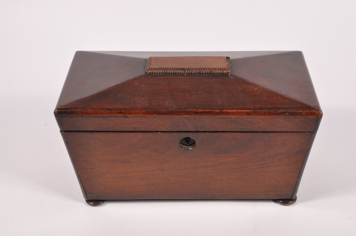 Antique English Regency Mahogany Tea Caddy