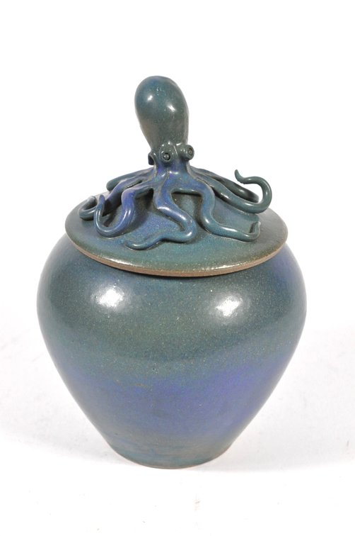 Studio Pottery Octopus Covered Jar