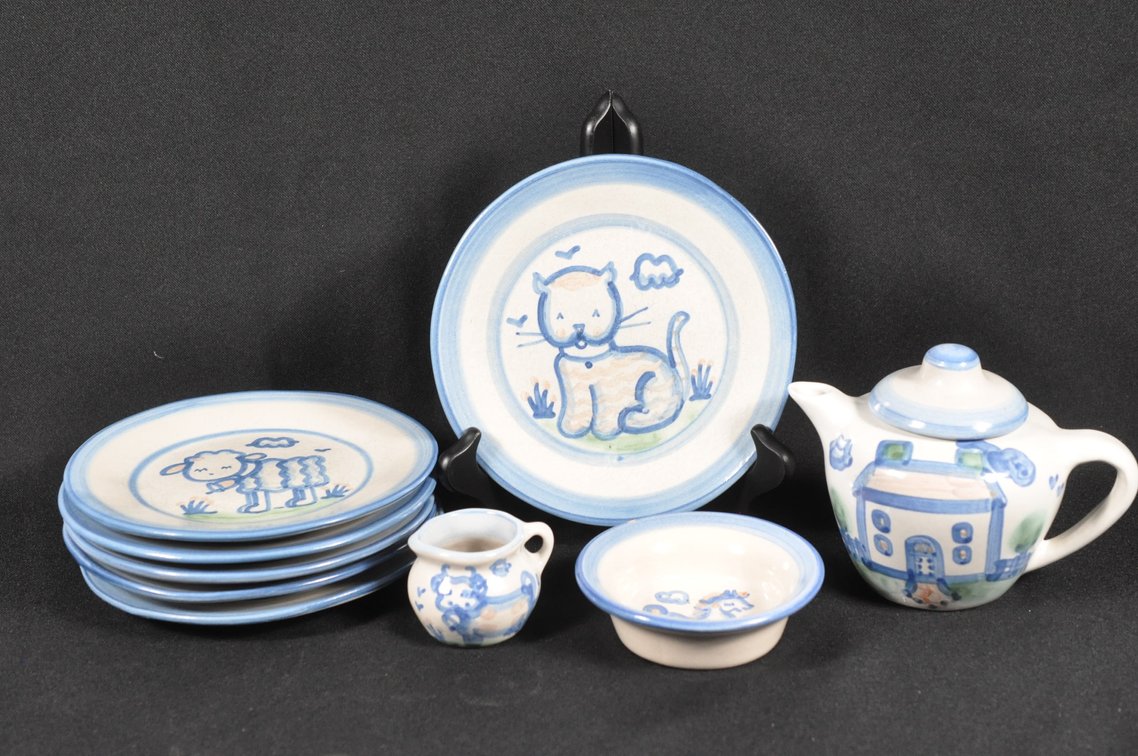 Nine Pieces of MA Hadley Pottery