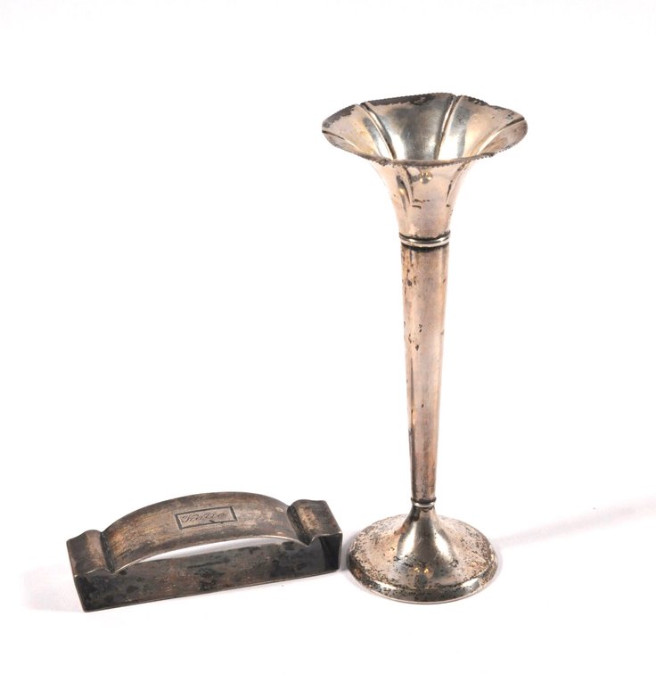 Sterling Napkin Ring and Small Bud Vase