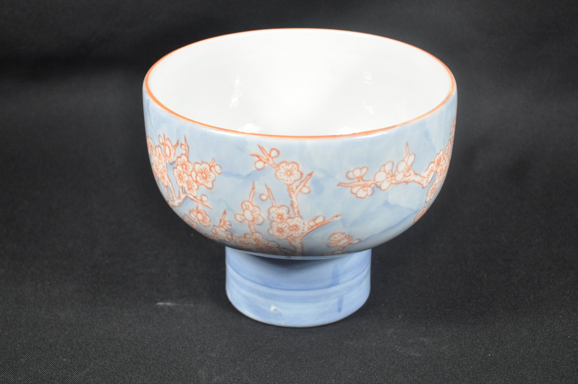 Porcelain Footed Cherry Blossom Bowl