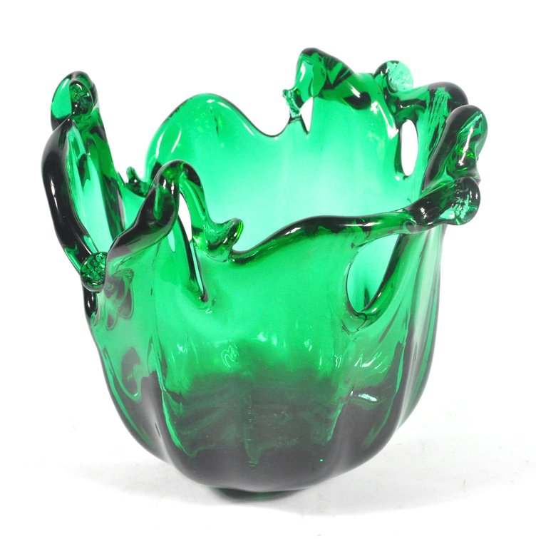 Green Murano Art Glass Bowl