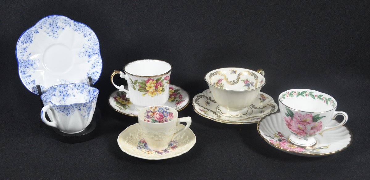 Five Sets of Teacups and Saucers
