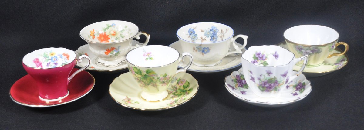 Six Teacups and Saucers