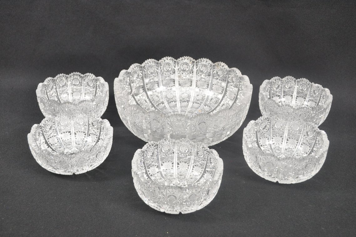 Bohemian Czech Cut Crystal Bowl