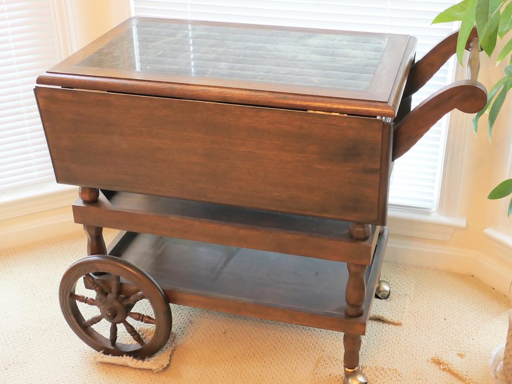 Triple Tier Drop Leaf Tea Cart by Charles Furniture