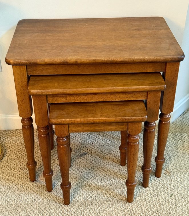 Three Walnut Nesting Tables