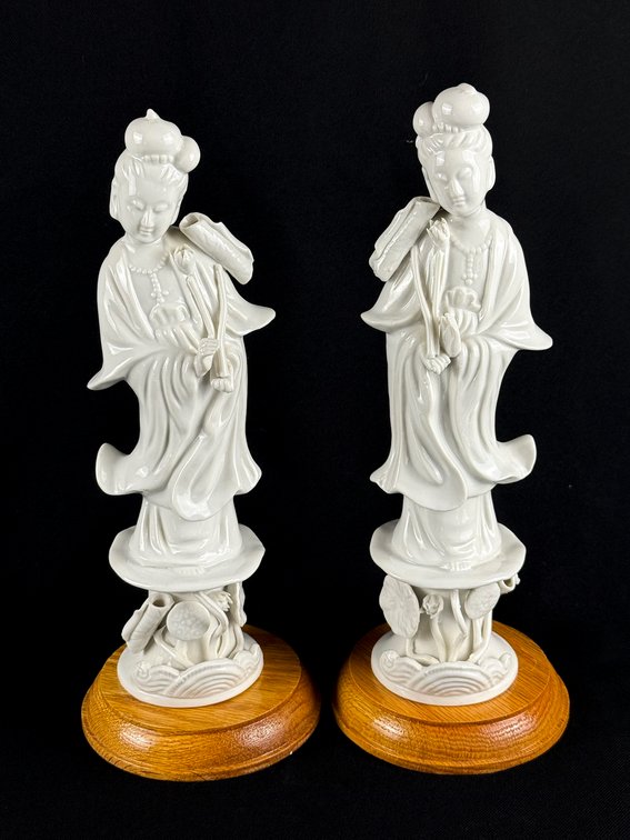 Pair of Porcelain Guan Yin Figures