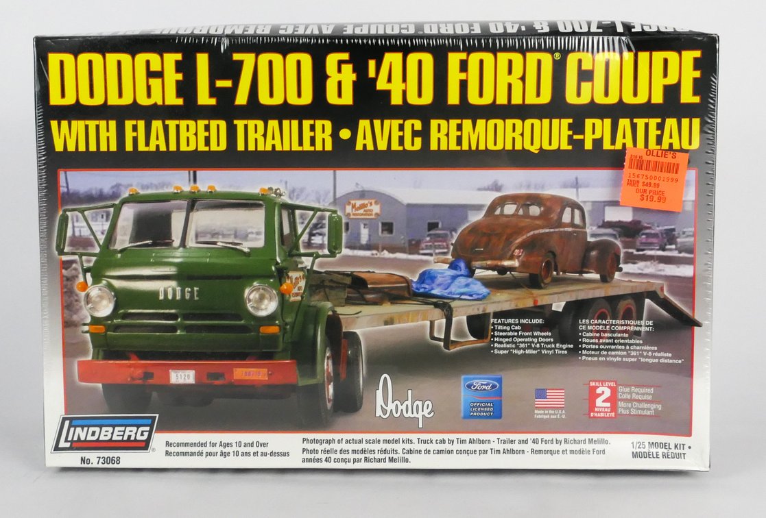 Lindberg Dodge L-700 and 1940 Ford Coupe Unassembled Plastic Model Kit