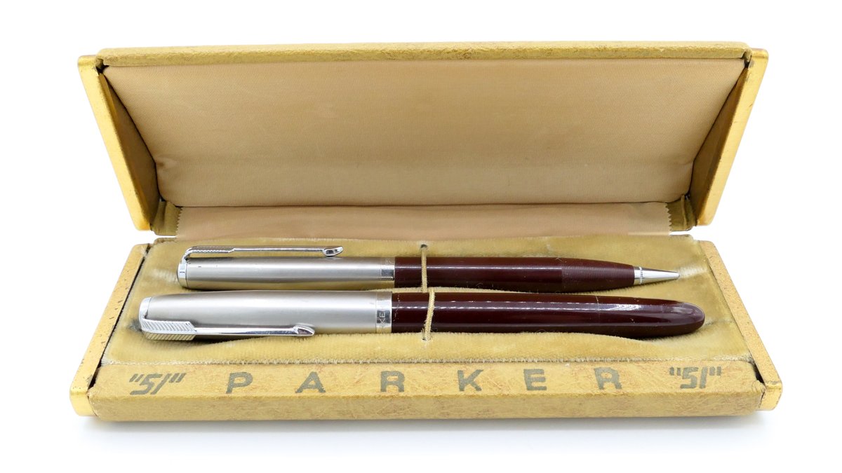 Brown Parker 51 Pen and Pencil Set