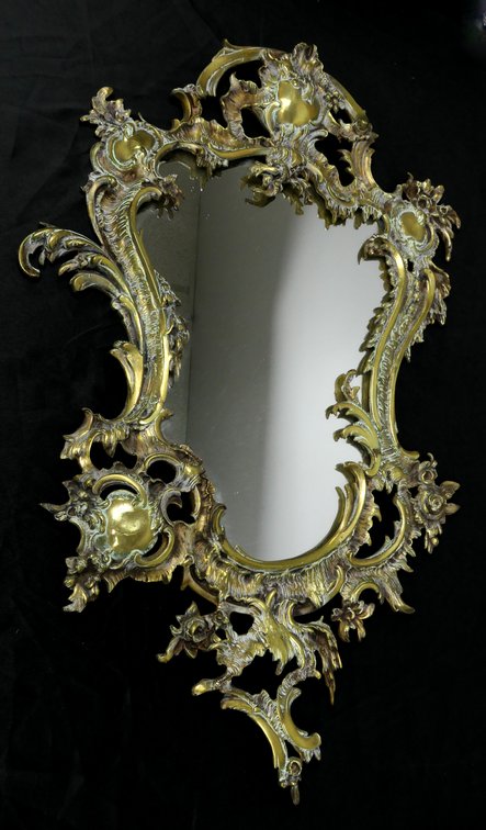 Rococo Style Brass Wall Mirror