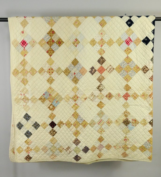 Hand Stitched Scrappy Postage Stamp Quilt