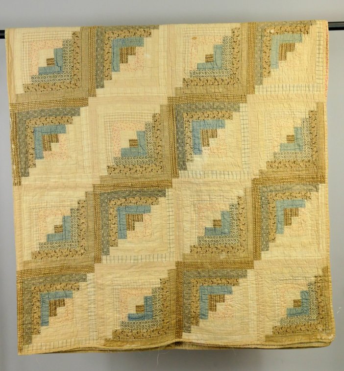 Hand Stitched Log Cabin Quilt
