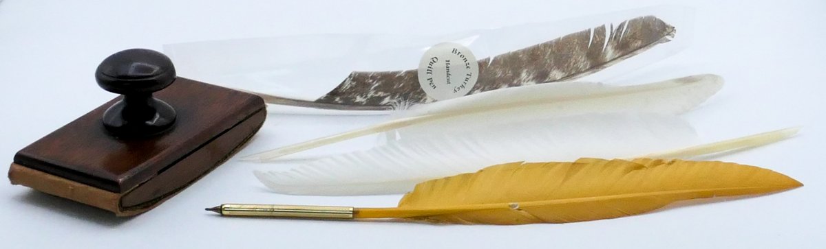 Feather Quills and Ink Blotter