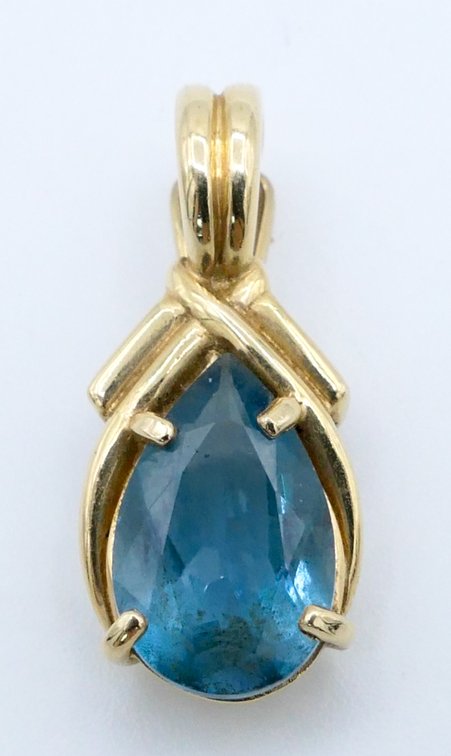 14K Gold and Topaz Pendant
