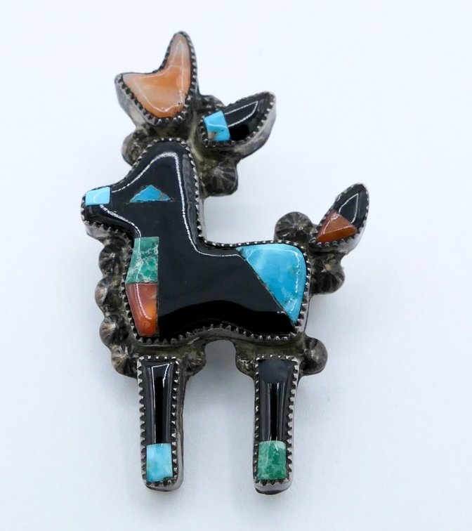 Sterling Zuni Pronghorn Deer Pin