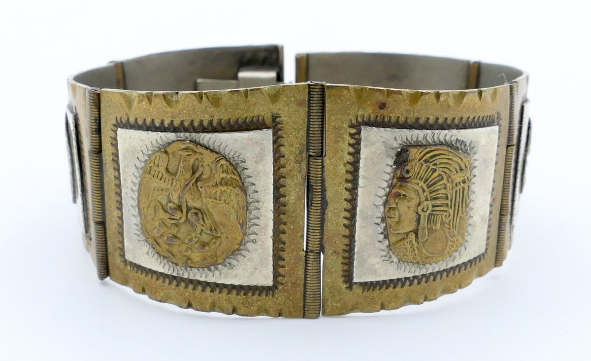 Taxco Sterling Mexican Hinged Link Bracelet