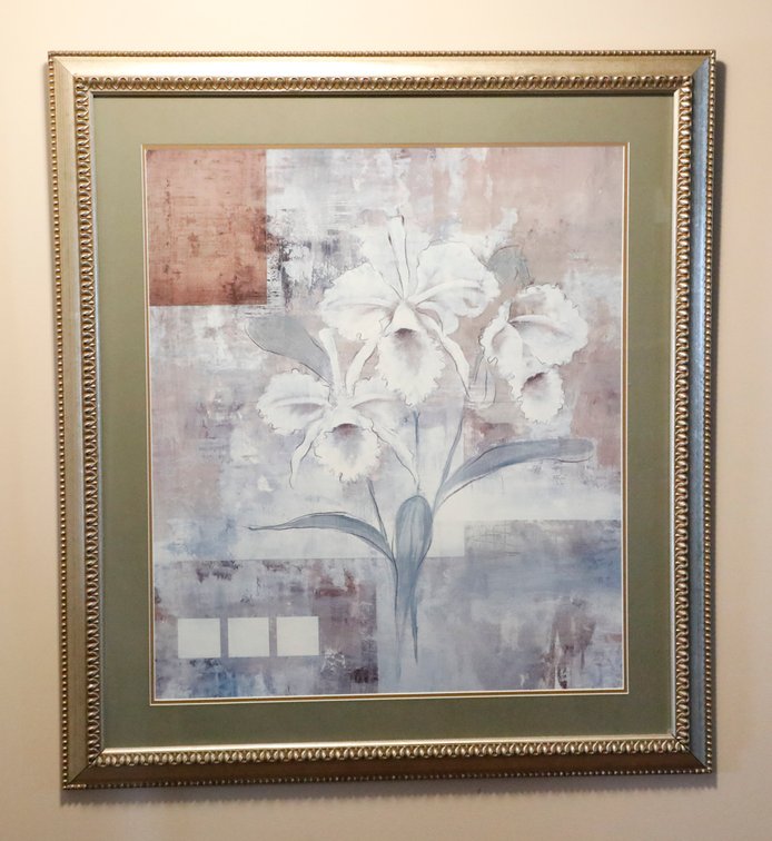 Framed Abstract Iris Floral Print