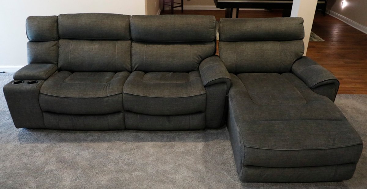 Charcoal Gray Upholstered Sectional Pieces