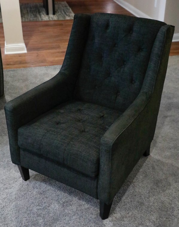 Charcoal Gray Accent Chair with Diamond Tufting