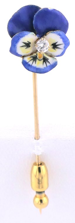 14K Gold Delicate Pansy Stickpin