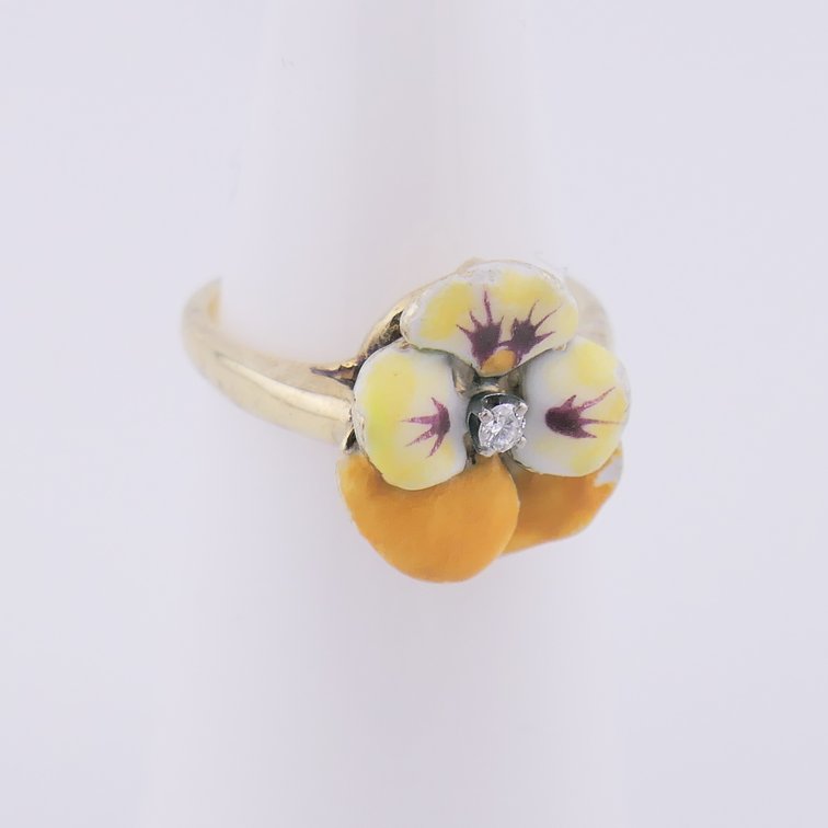 14K Gold Pansy Ring