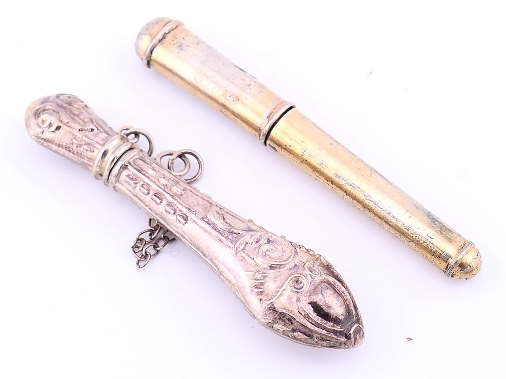 Two Silver Needle Cases